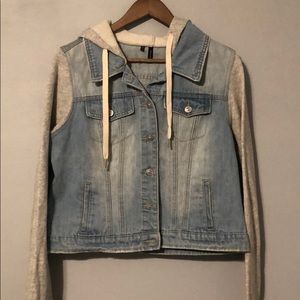 Hooded denim jacket